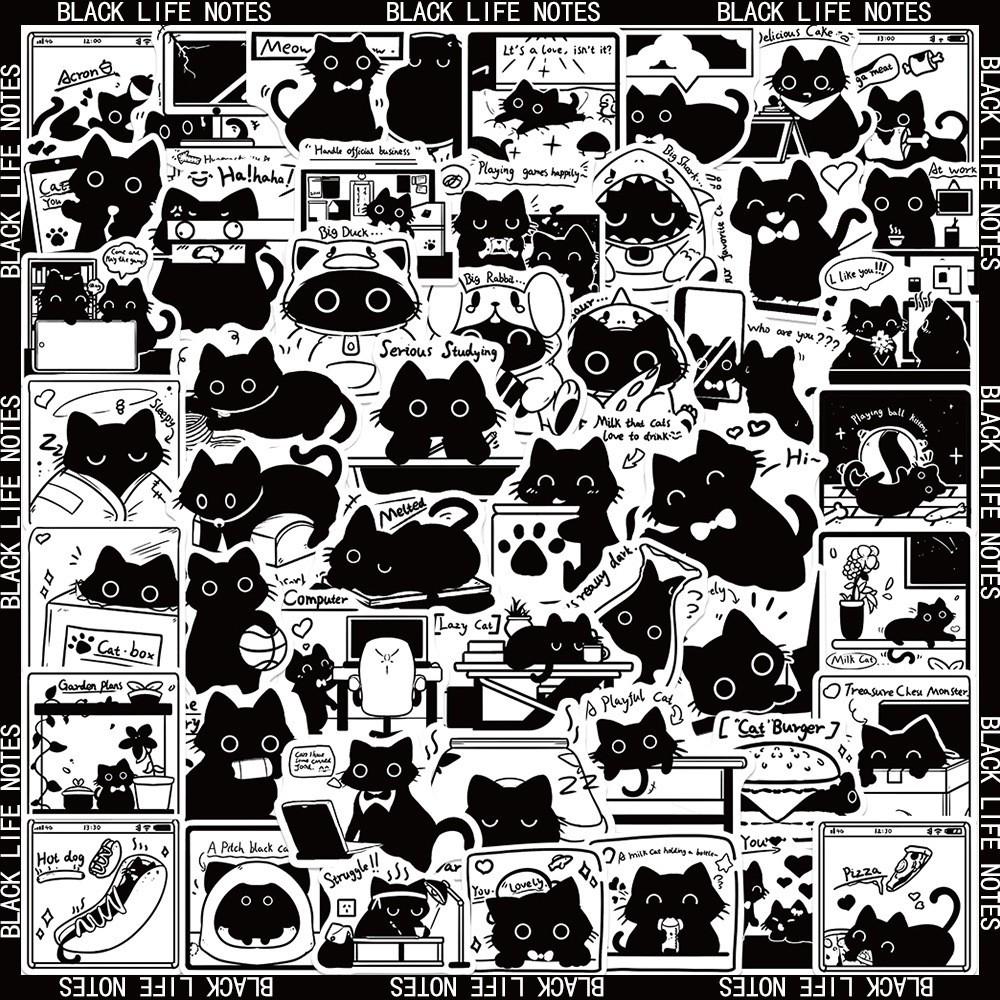 Cute Cat Cartoon Graffiti Stickers: Waterproof DIY Decorations for Notebooks & Suitcases
