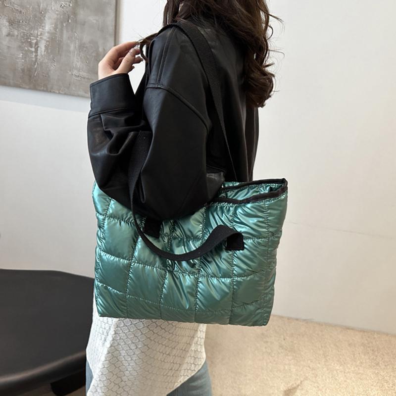 Женские сумки-тоут большой вместимости, стеганые, однотонные, из хлопка с подкладкой, ромбовидные, портативные, для отдыха и путешествий