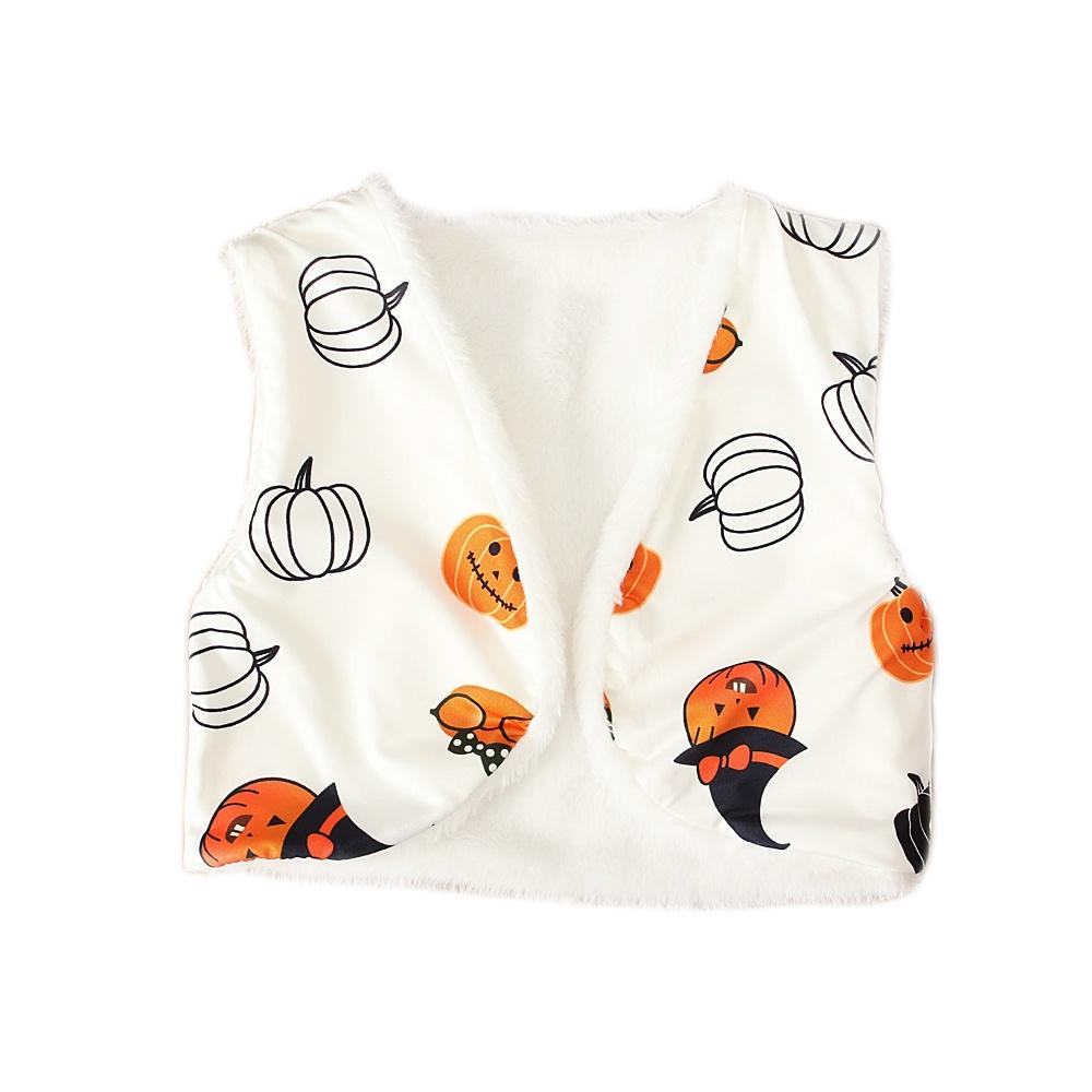 Костюм тыквы на Хэллоуин, детское клетчатое платье и жилет с длинными рукавами для девочек, комплект из 2 предметов, одежда для детей 1-7 лет