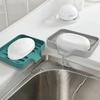 1-Pack Silicone Drain Soap Box Kitchen Bathroom Anti-slip Sink Tray Creative Washing Table Soap Tray Free Punch Drain Rack