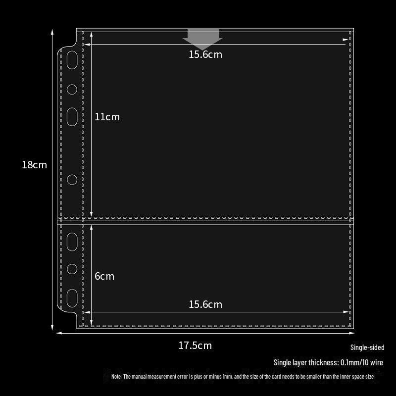 Сменный блок для альбома с карточками формата А5 с 7 отверстиями: Прозрачная 3-дюймовая сетка из четырех квадратов для карточек идолов