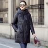 Women's Winter Cocoon Thick Loose Warm Jacket, Plus Size, Medium Length, No Wash PU Leather Jacket