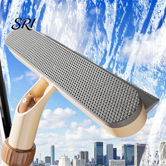 Multifunctional Window Brush Screen Cleaning 3 in 1 Glass Wiper with Dust Remover Retractable Wand Built-in Crevice Swiveling Head Multi-Surface