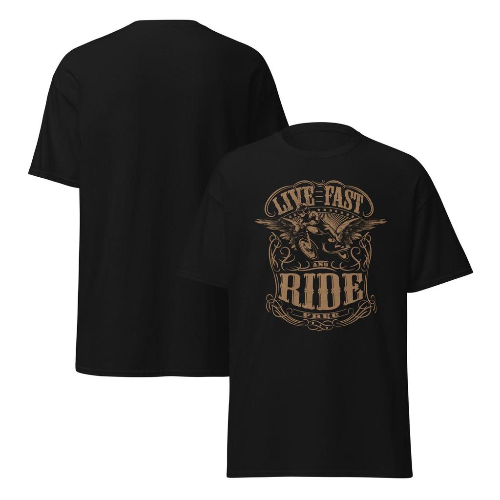 Live Fast Ride Free Motorcycle T-Shirt Design