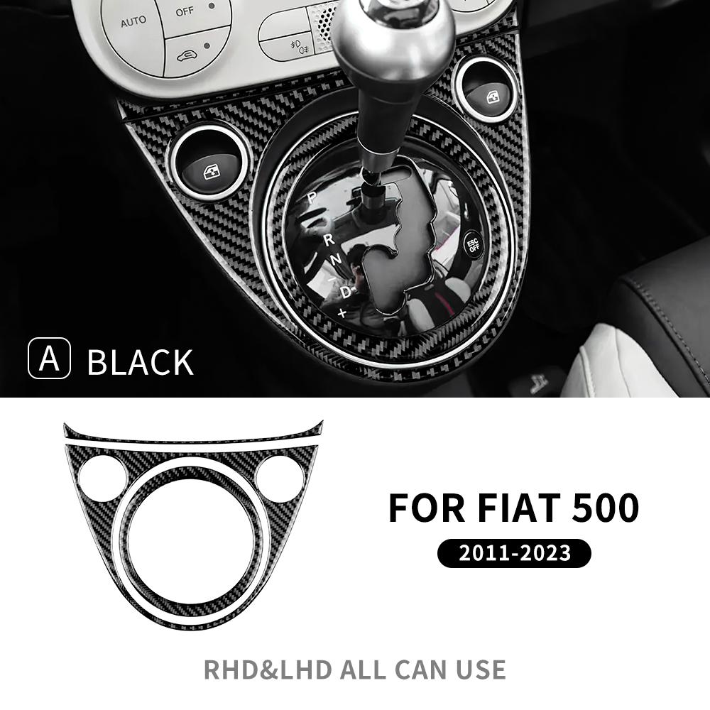 Soft Carbon Fiber For Abarth 595 2016 2017 2018 2019 2020 2021 2022 2023 For Fiat 500 2011-2023 Manual/Automatic Gear Shift Trim
