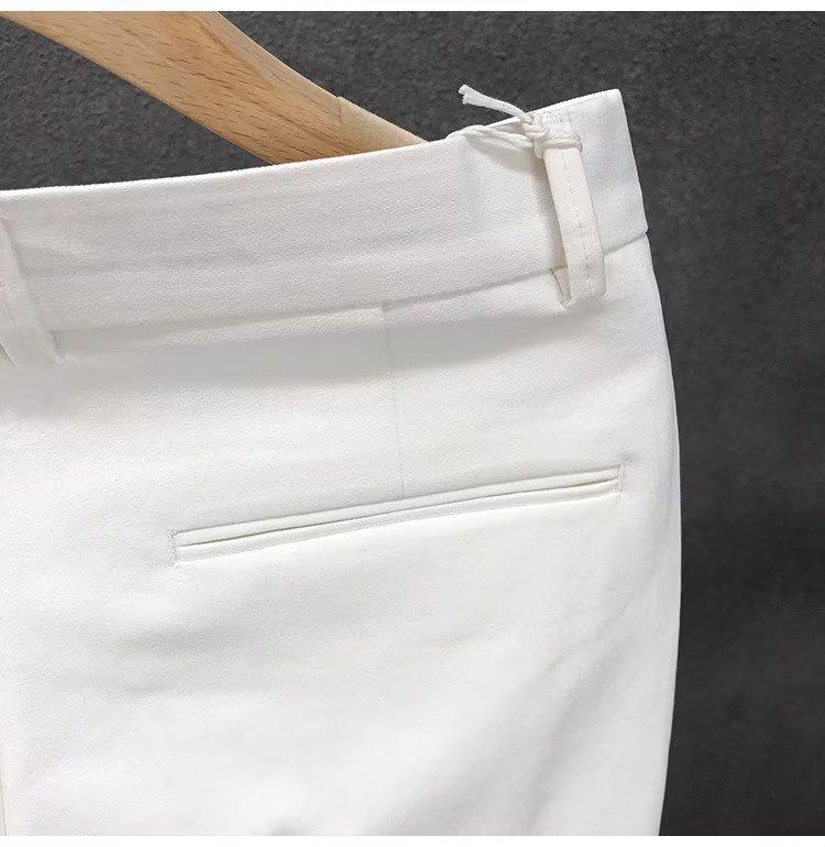 Мужские повседневные летние белые шорты - свободный крой, модный 5-точечный дизайн