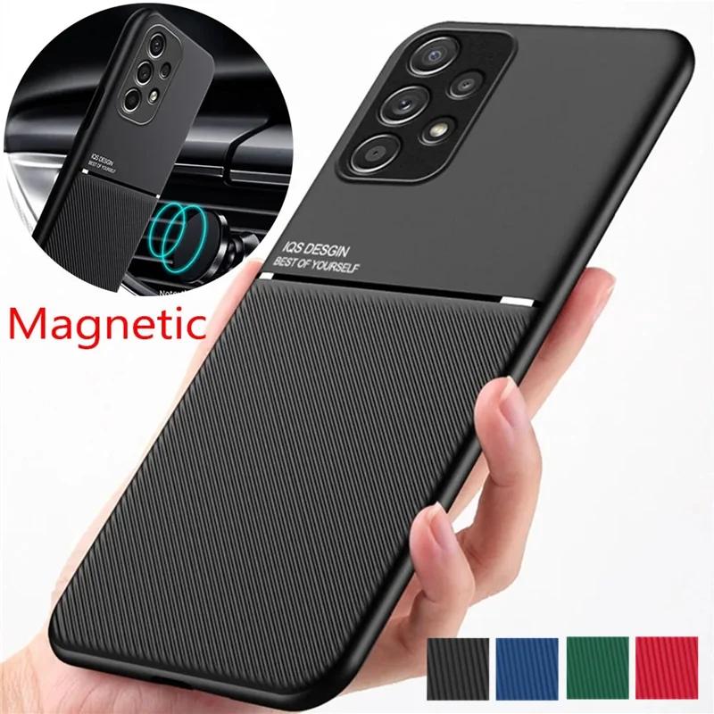 Роскошный противоскользящий чехол для Samsung Galaxy A55 35 25 15 05 73 72 54 53 52 34 33 32 24 23 22 4G 5G со встроенным автомобильным держателем, магнитный Fundas