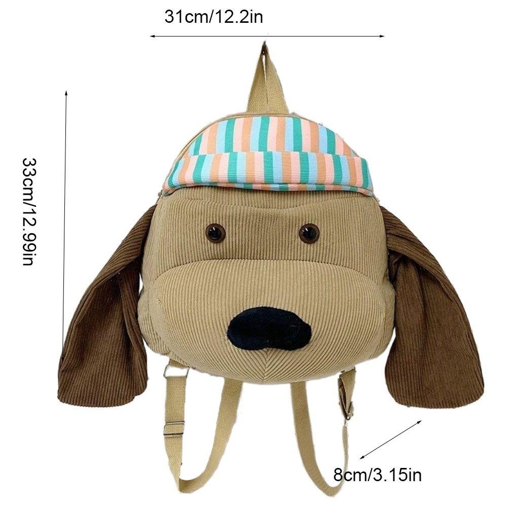 Versatile Cartoon Plush Backpack Stuffed Students School Bag Dog Plush Doll Knapsack  Kid Girl Boy