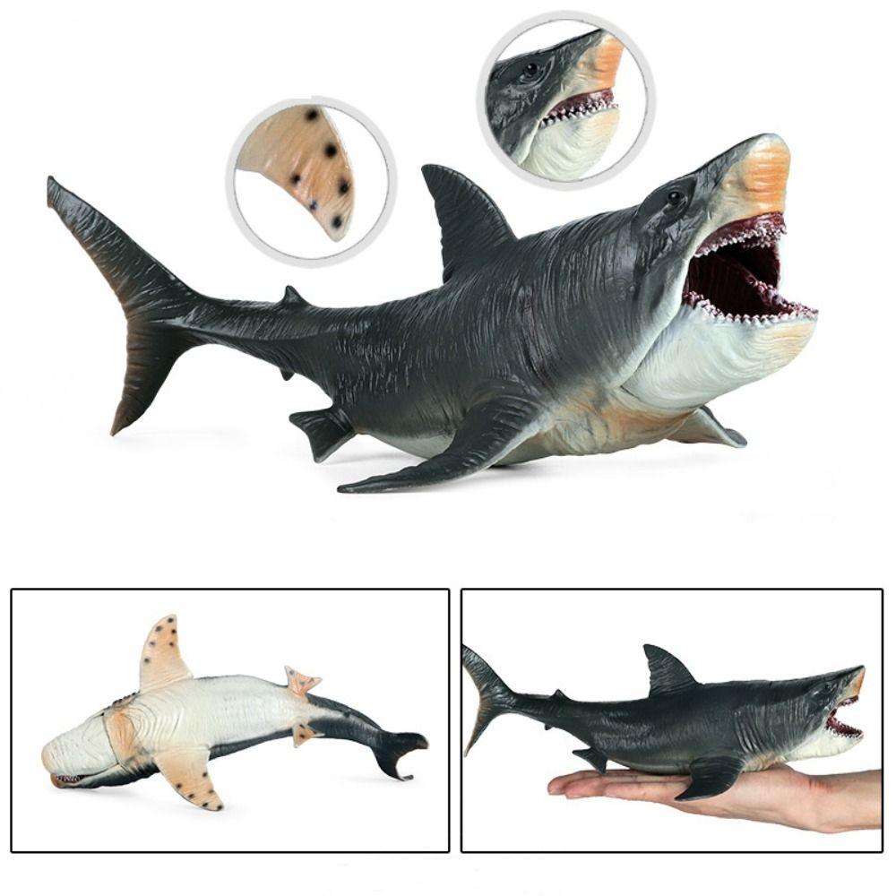 Movable Jaw Ocean Animals Model Marine Life Big Shark Figure Megalodon Action Figure Kids Toy