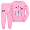 Family Matching Tops and Shorts Set Long Sleeve Pajamas for Adults and Kids