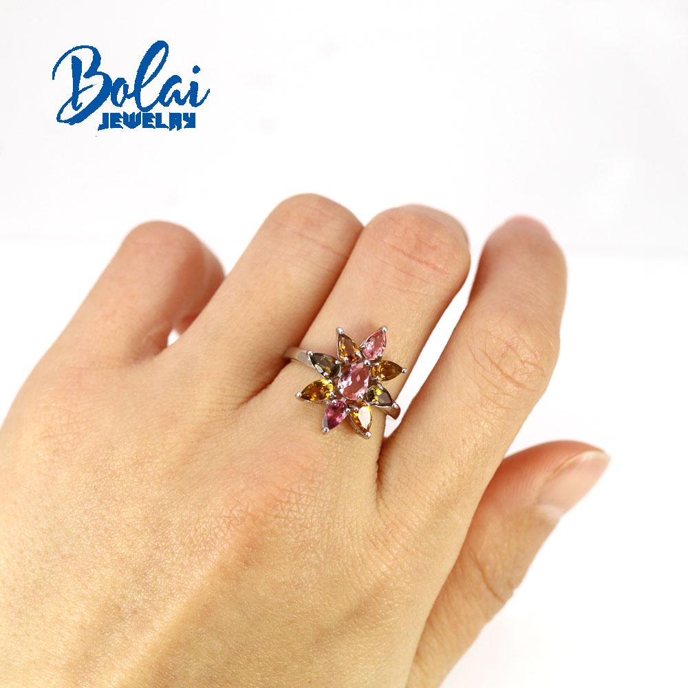 Bolaijewelry 2022 Новые классические серьги с натуральным многоцветным турмалином, ювелирные изделия, груша 3*5/4*6, комплект из стерлингового серебра 925 пробы, роскошный дизайн, женские изысканные ювелирные изделия