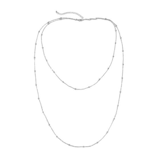 Женская цепочка для свитера, двухслойные бусины из сплава, регулируемая одежда, ювелирные изделия для свиданий, выпускного вечера, вечеринки, одежды