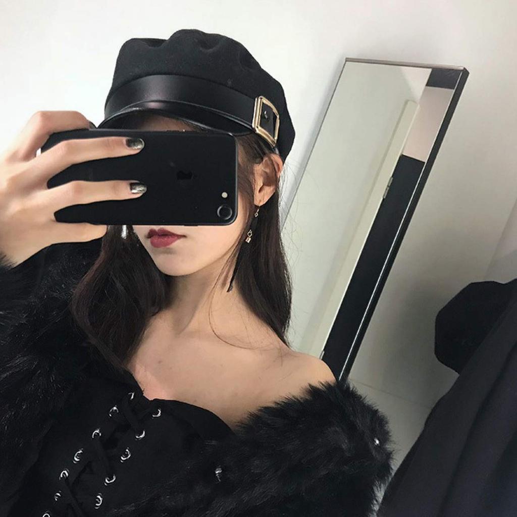 Кепка газетчика WHITE FANG Cold CA061, Осень/Зима, Защита, Кожа, Ремень, Шляпа, Кепка, Стильная, Женская, (черный)