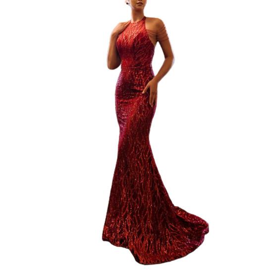 Леди Нижние Юбки Плюс Размер Вечернее Платье Блестки Холтер Элегантное Облегающее Платье Без Бретелек С Открытыми Плечами для Свадьбы