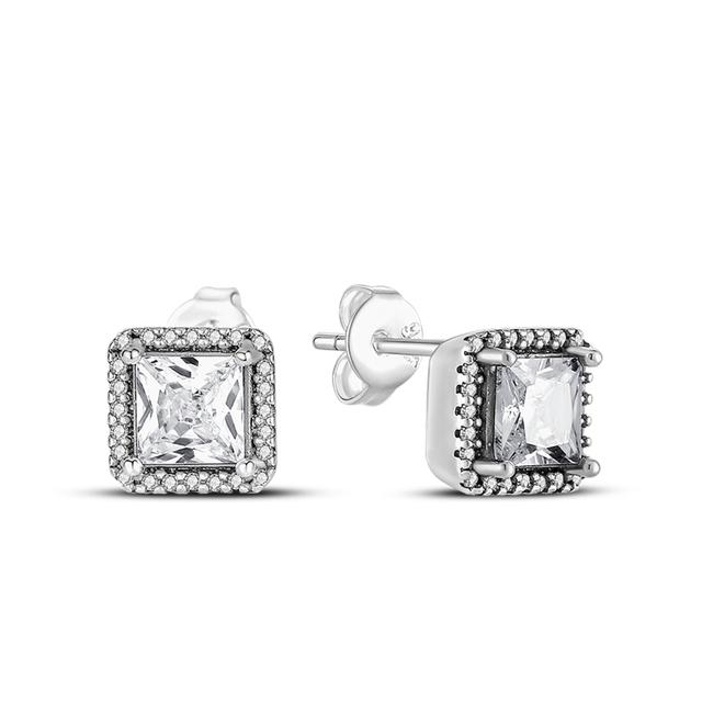 New 925 Sterling Silver Stud Earrings Cat Elephant Star Circular Stud Earring Gift Jewelry