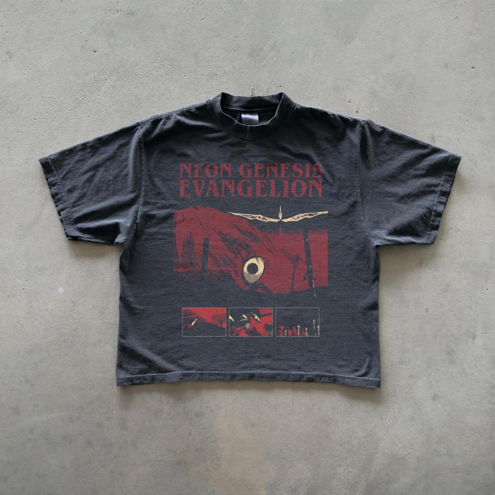 2026 Футболка Neon Genesis Evangelion Ева Единица 01 Японское Аниме Футболка Для Родителей и Детей Унисекс Женская Летняя С Круглым Вырезом Хлопок Y2K Футболка
