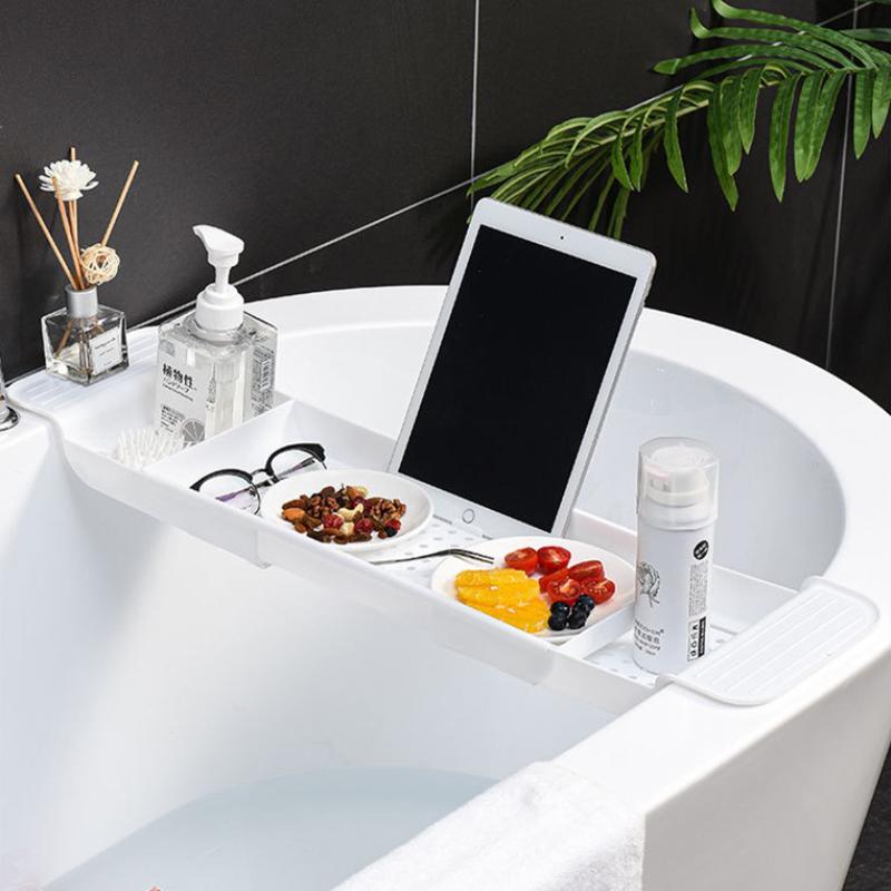 Полка для ванны выдвижная поднос для ванны для ванной полка для душа пластиковая полка для ванны полка для хранения полотенец и книг аксессуары