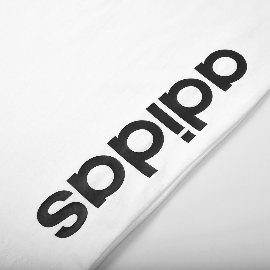 Adidas Letter Round Neck Casual Pullover Sports Short Sleeve T-Shirt Unisex T-Shirts White JJ0617