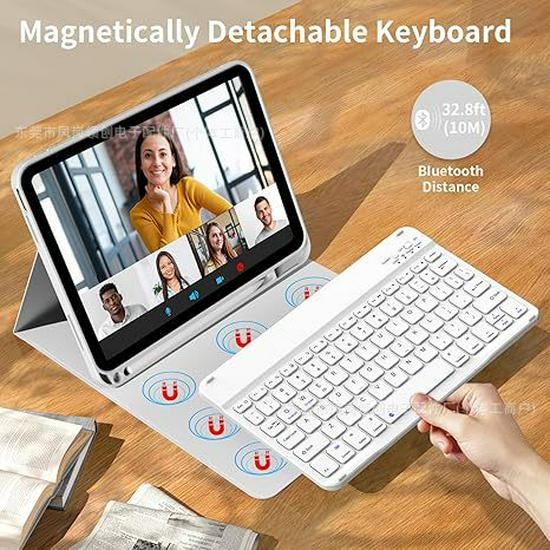 Универсальный защитный чехол для iPad 11 с Bluetooth-клавиатурой с подсветкой для iPad Pro 11/Air 7.