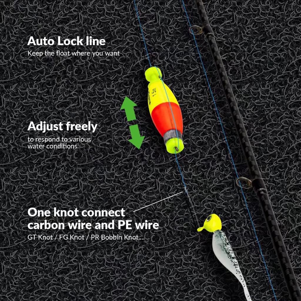 THKFISH Fishing EVA Foam Round Floats with Cigar for Freshwater and Saltwater Floats, 5-Piece Snap-On Springs, Style, 1.5in,