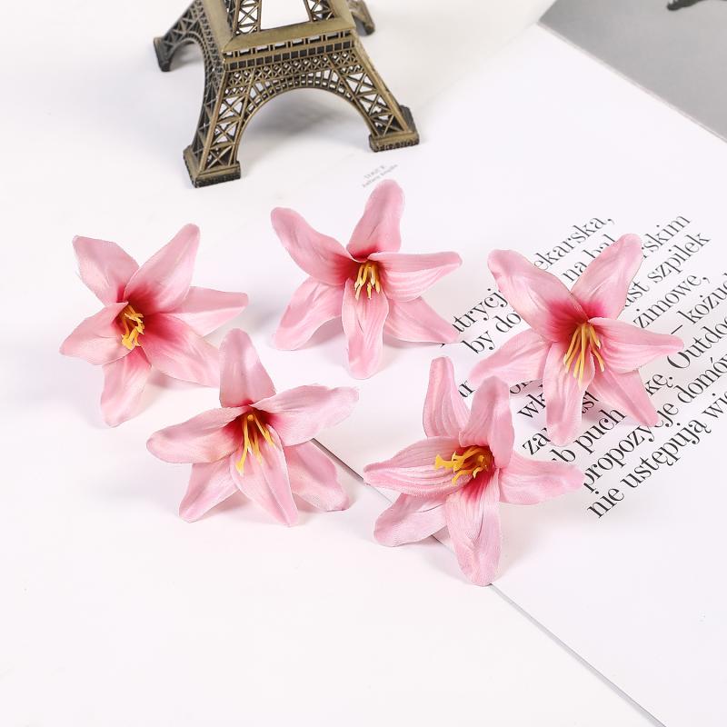 Головной убор из шелковых цветов лилии: Искусственный Цветочный Аксессуар для Волос для DIY, Ручная Работа, Свадеб, и Домашнего Декора