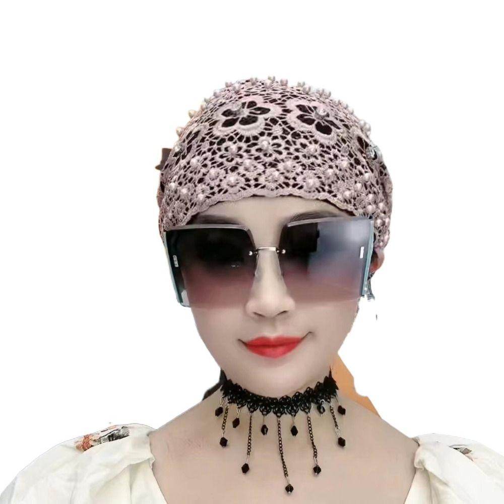 Embroidery Muslim Cap Lace Prayer Hat Fashion Baotou Hat Women