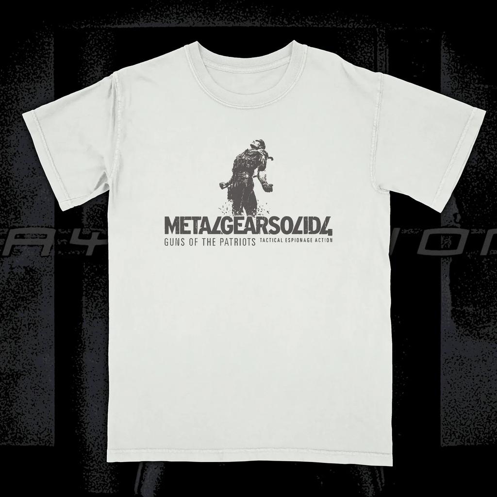 Футболка с коротким рукавом и принтом Metal Gear Solid 4, мужская и женская, летняя, хлопковая, удобная, свободная, модная, с круглым вырезом