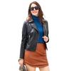 Spring and Autumn Short Leather Jacket Women's Slim Lapel Biker Jacket Diagonal Zipper Jacket Women's Coat