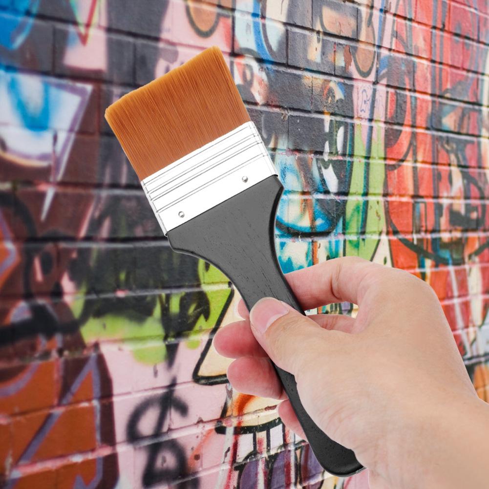 Набор из 7 легких деревянных ручек с плоскими кистями для масляной и акриловой живописи