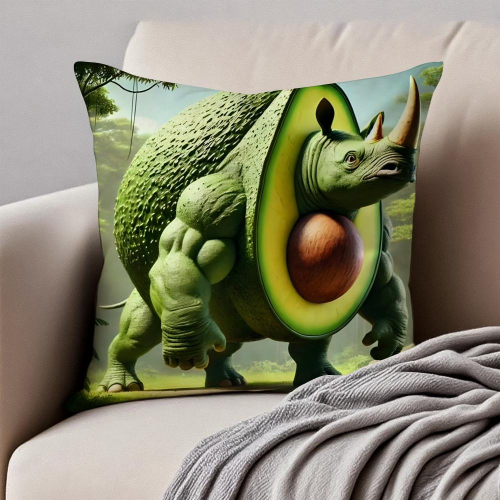 Funny italian brainrot create animals Cushion Cover Pillowcase Antidustmite Invisible Zipper Short Plush Sofa Cushion