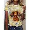 Летняя мода женская футболка забавный принт с животным принтом 3D печать с коротким рукавом топы для девушки свободный повседневный свободный оверсайз одежда для улицы