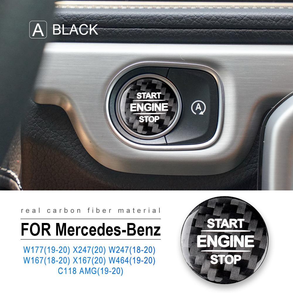 Наклейка на кнопку запуска двигателя из углеродного волокна для Mercedes Benz W177 GLB X247 W247 GLE W167 GLS X167 W464 CLA C118 Аксессуары AMG
