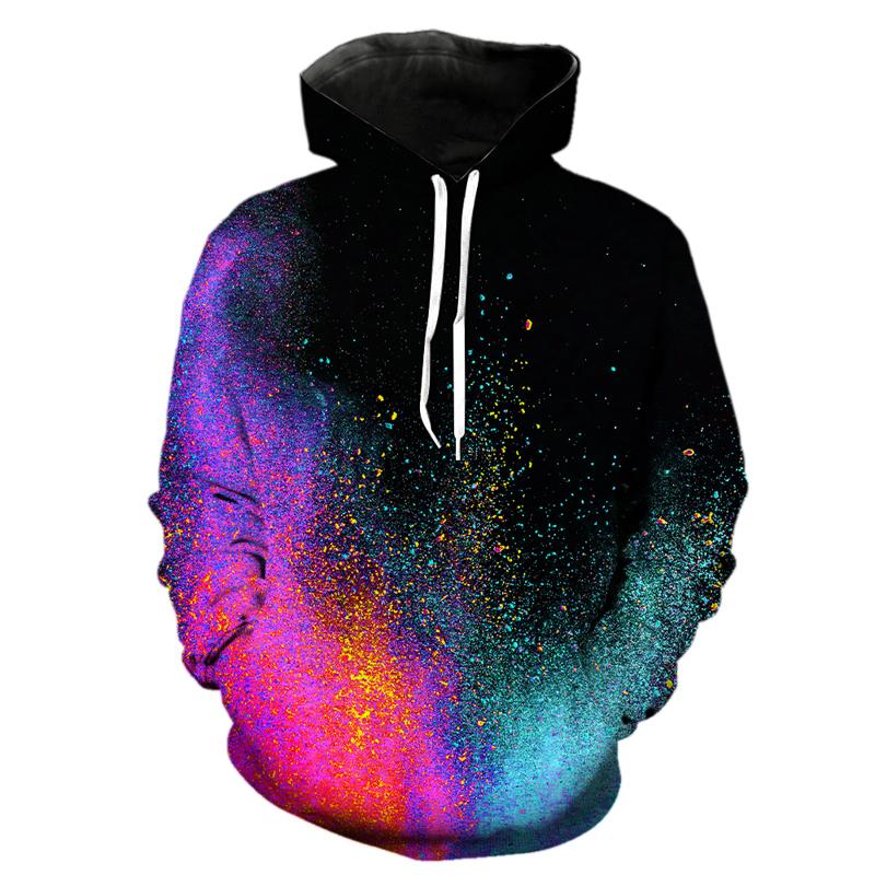 Новые мужские толстовки с капюшоном 3D Printe Powder Splash Tie Dye Pattern женские унисекс парные модные повседневные осенне-зимние толстовки топы