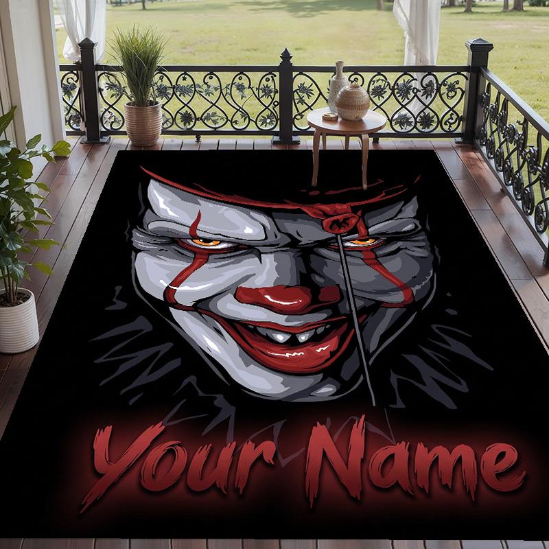 Custom Text IT Pennywise Pattern Floor Rug Soft Indoor Carpet Mat Living Room Bedroom