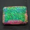 Lab-Created Emerald Cut 132.65 ct Multi-Color Ammolite Loose Gemstone for Jewelry Making and Crafts