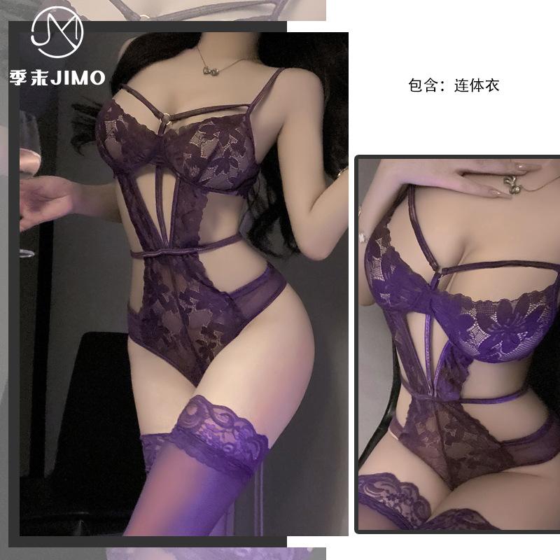 Sexy underwear new temperament suspender onesie sexy lace perspective waist women free of temptation