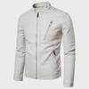 Men's Trendy British-Style Stand Collar Motorcycle Jacket - Quality Faux Leather for Outdoor Riding