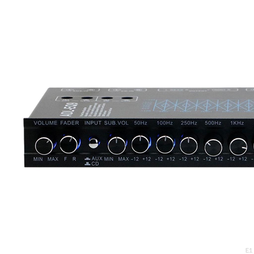 9 Band Equalizer Front Rear + Sub Output 12V DC DSP Chip Equalization Bands EQ Car Stereo Tone