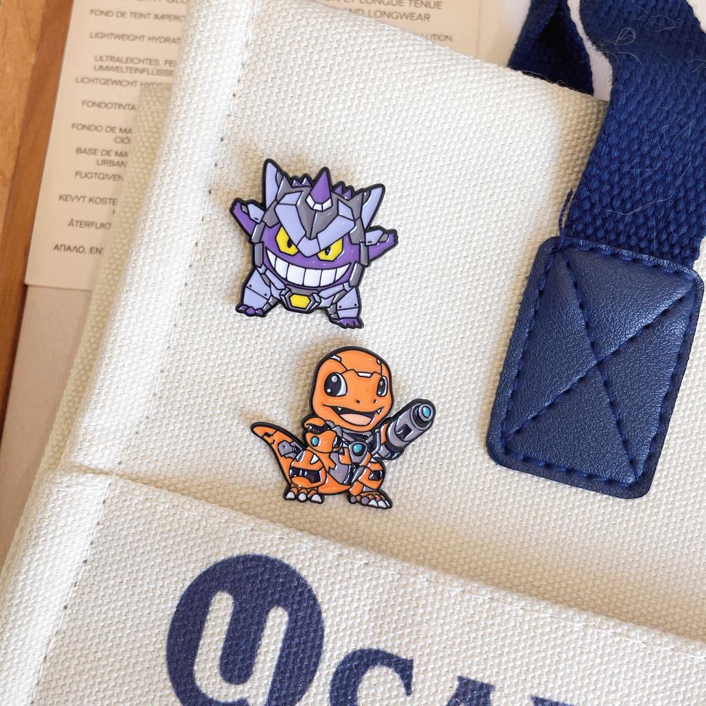 6Pcs Set Anime Pokemon Enamel Pins - Pikachu Squirtle Gengar Funny Cosplay Brooches Cartoon Badges Lapel Pin Collection For Fans