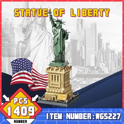 WG5227 Мировая Великая Архитектура Статуя Свободы Технические Кирпичики Игрушки Moc Идеи Городские Знаковые Здания Сборная Модель Подарок для Мальчиков