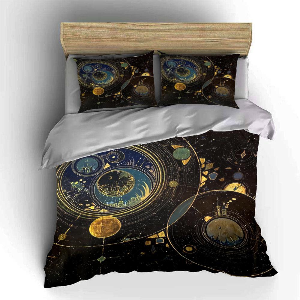 "Galaxy Art Decor Set" Bedding Set with 1 Duvet Cover 2 Pillowcases Single Double King Queen, Gift