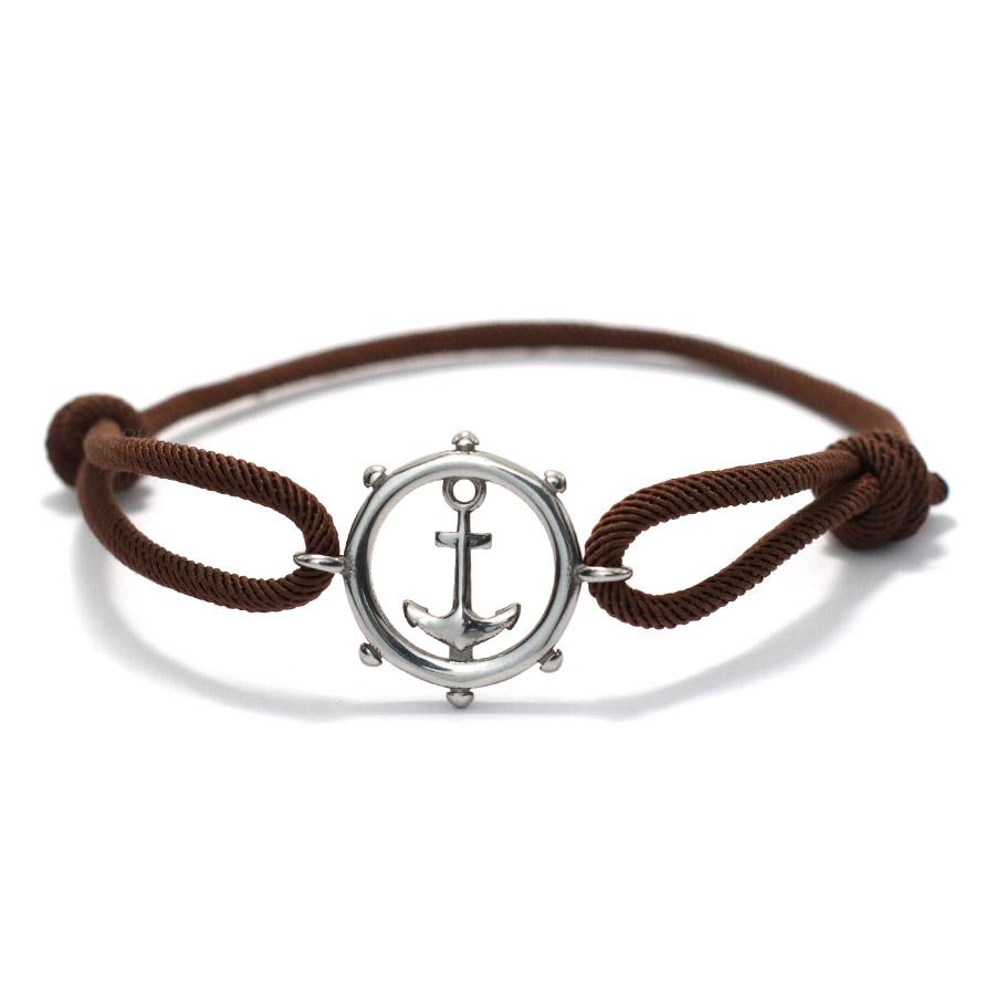 Браслет из нержавеющей стали с якорем, мужской, плетеный, миланский, ручной, женский, нейлоновый, морской, браслет, штурвал, повседневные украшения на запястье