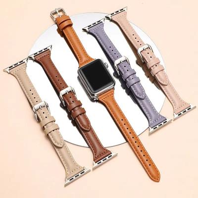 Тонкий кожаный ремешок для Apple Watch Ultra 49 мм Series 8 7 SE 6 5 4 3 2 1 Correa 38 мм/40 мм/41 мм Браслет на запястье iWatch 42 мм/44 мм/45 мм/49 мм Ремешок