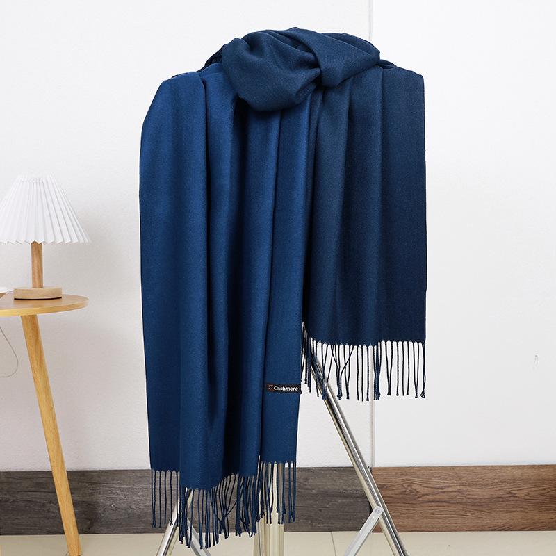 Women'S Thick Warm Solid Color Scarf Autumn And Winter New Style Cashmere Scarf Versatile Wool Scarf