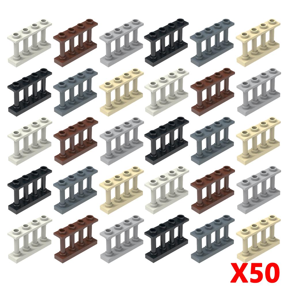 50 шт. 1x4 точки MOC Кирпичи Городские Забор Аксессуары DIY Животная Сцена Игровой Набор Строительные Блоки Детали Ферма и Сад Набор Строительных Блоков