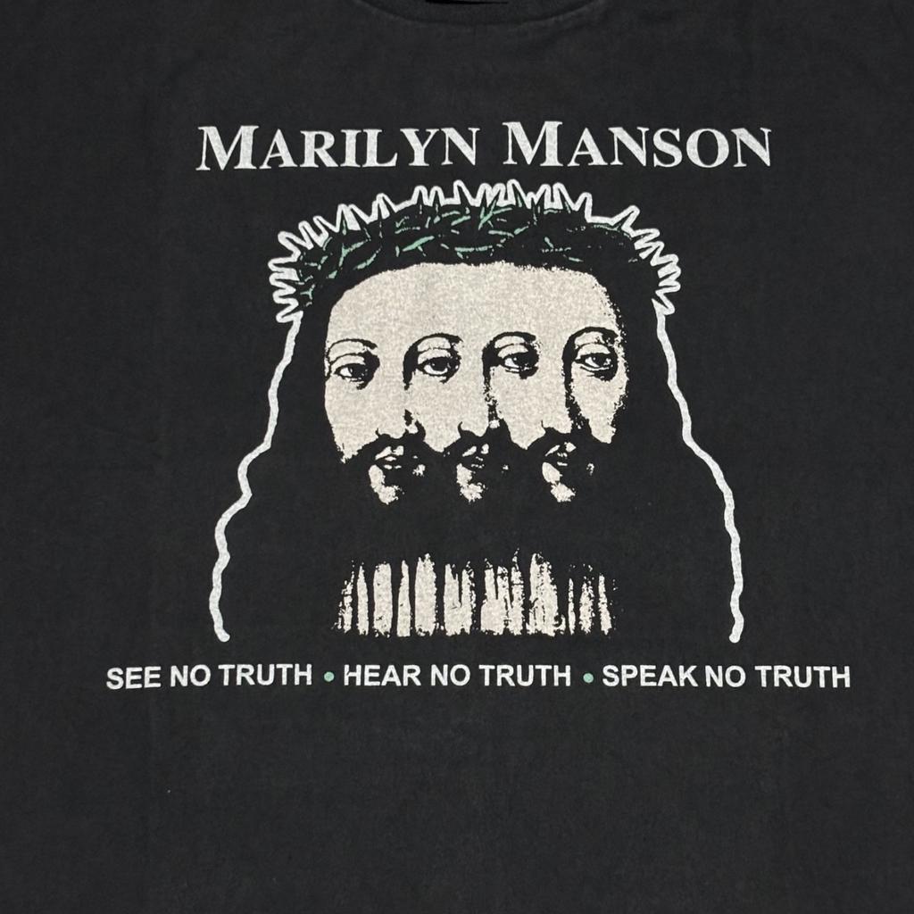 Vintage 90s Marilyn Manson Believe Tour Sz.L Single Stitch Giant T-Shirt Mens Womens Tees Top REPRINT