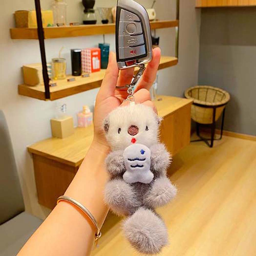Животные Кукла Мультфильм Выдра Брелок Ключи Аксессуары Выдра Брелок Плюшевая Выдра Сумка Подвеска Унисекс