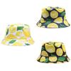 Fisherman Print Lemon Hat Fruit Pattern Bucket Cap Sun Protection Breathable