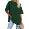 Womens' Fashionable And Casual Solid-color Basic Round-neck Short-sleeved Top