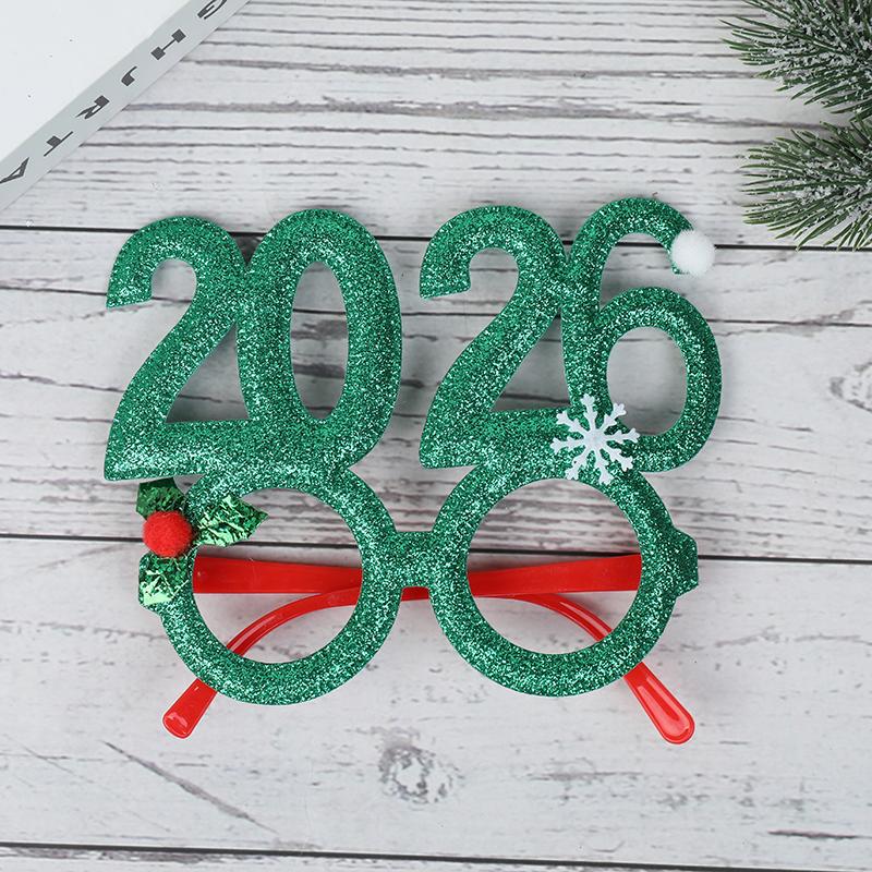 2026 New Year Eve Party Glasses Frame Holiday Party Decoration Supplies Kids Gift Favors 2026 Funny Christmas Photo Booth Props